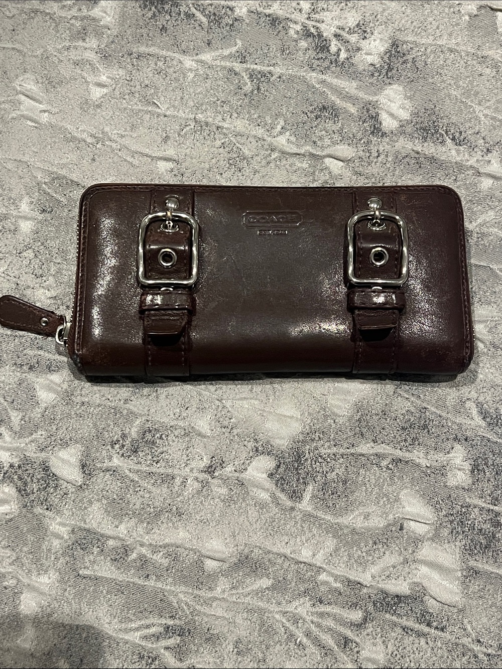Vintage Coach Zoe Double Pouch Zip Around Wallet - Picture 11 of 15